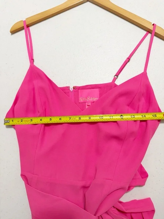 Lilly Pulitzer Alisa Ruffle Wrap Dress Hot Pink 12 - Picture 13 of 16